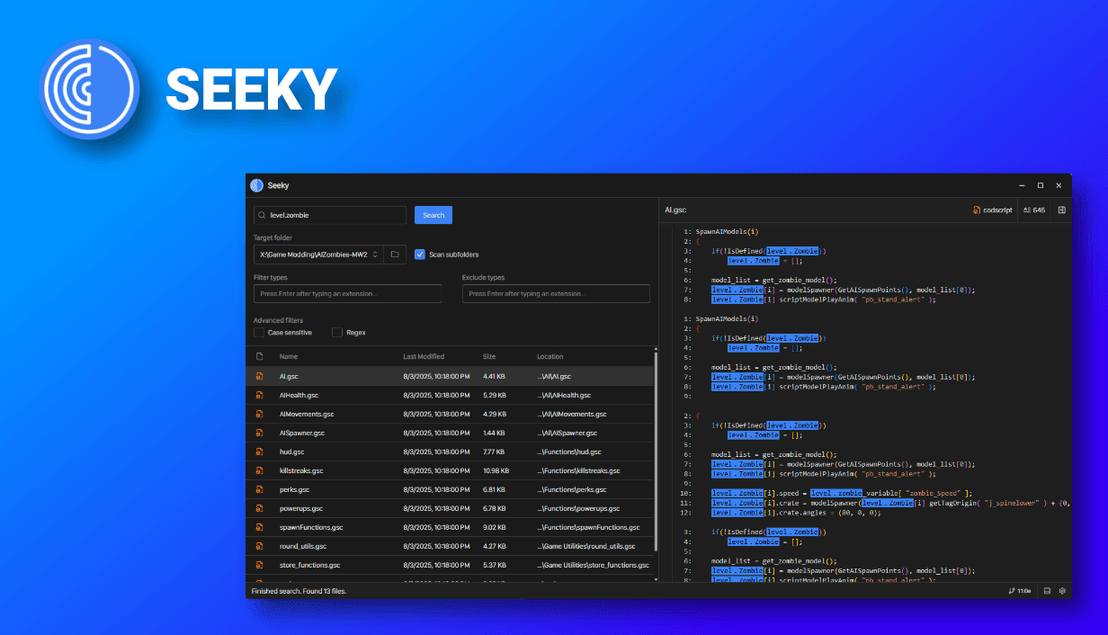 Seeky 1.1.1a release