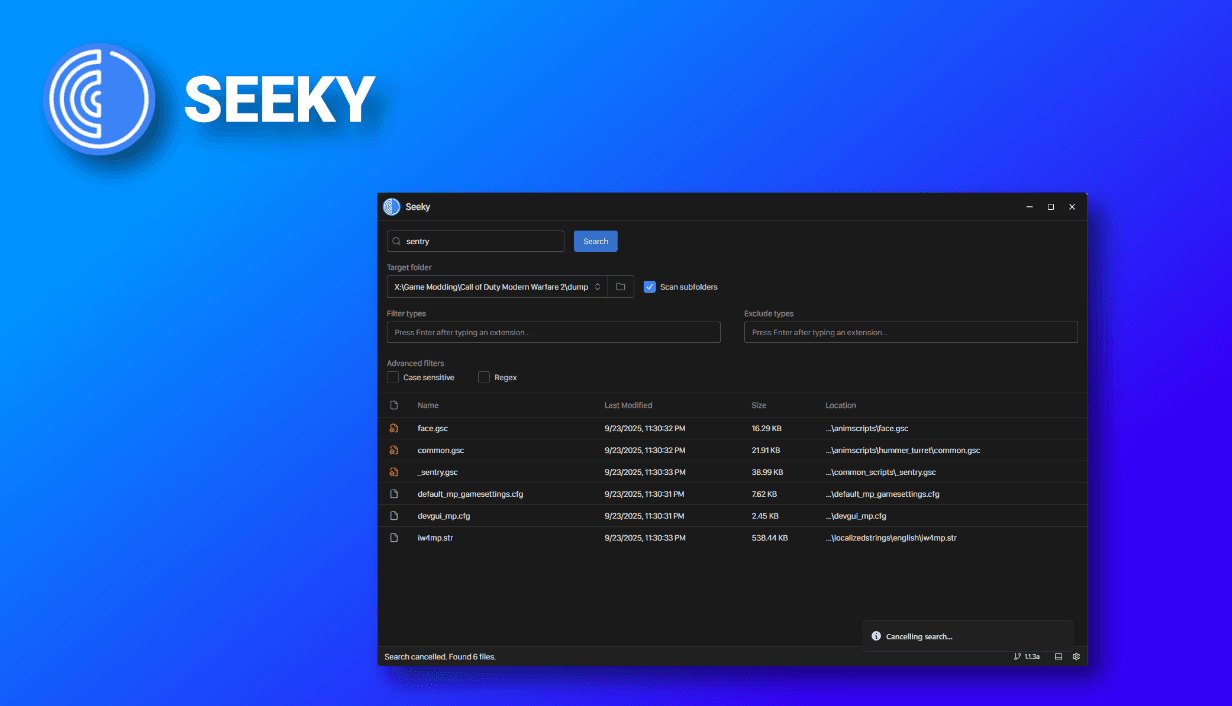 Seeky 1.1.3a release