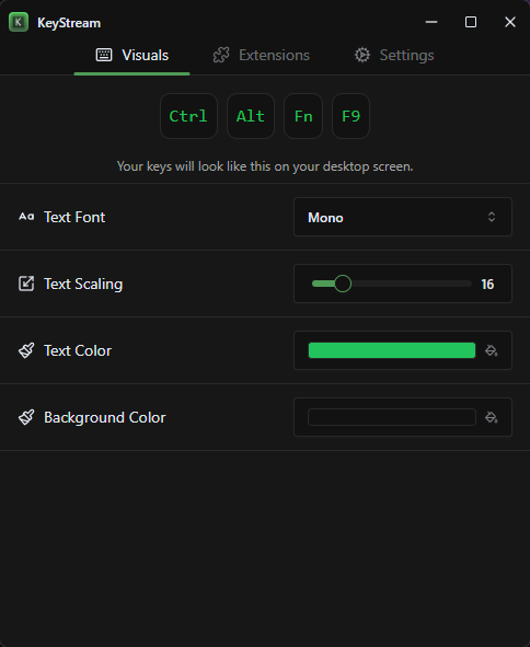 KeyStream preview dark